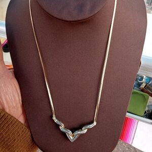 Vintage 14k gold with diamond necklace